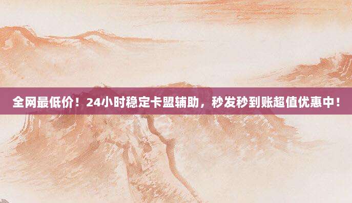 全网最低价！24小时稳定卡盟辅助，秒发秒到账超值优惠中！