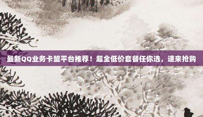 最新QQ业务卡盟平台推荐！超全低价套餐任你选，速来抢购