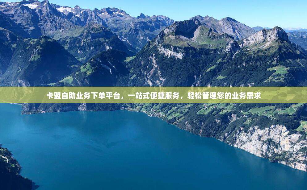 卡盟自助业务下单平台，一站式便捷服务，轻松管理您的业务需求