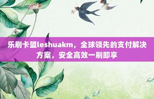 乐刷卡盟leshuakm，全球领先的支付解决方案，安全高效一刷即享