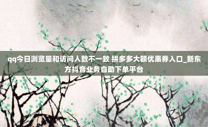 qq今日浏览量和访问人数不一致 拼多多大额优惠券入口_新东方抖音业务自助下单平台