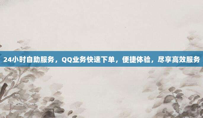 24小时自助服务，QQ业务快速下单，便捷体验，尽享高效服务