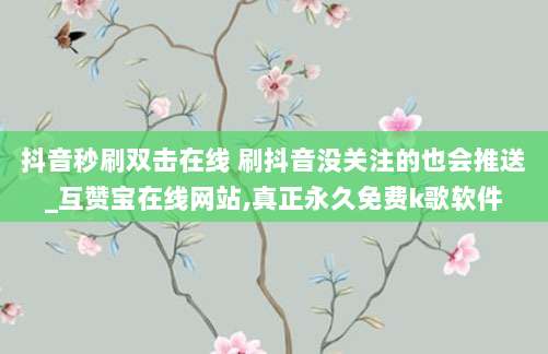 抖音秒刷双击在线 刷抖音没关注的也会推送_互赞宝在线网站,真正永久免费k歌软件